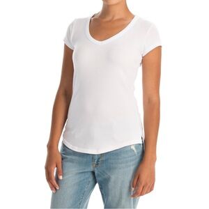 Cynthia Rowley Women's Pima Cotton Modal V-Neck T-Shirt Short Sleeve